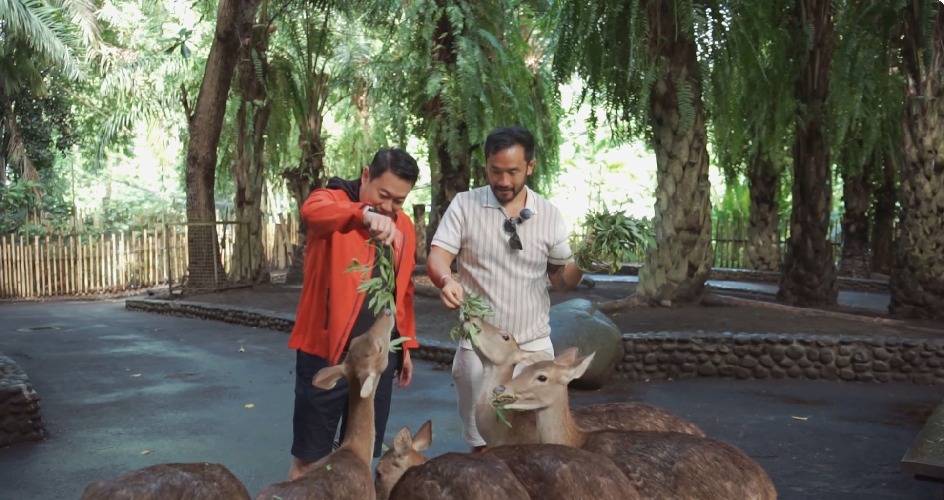 Bobby Saputra with his dad at Bali Zoo