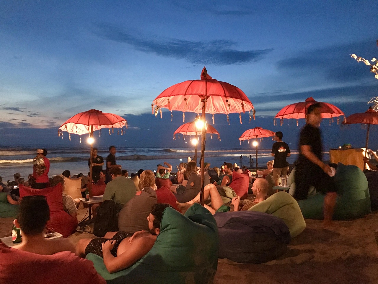 seminyak, bali, indonesia, holiday, leisure, night, travel, resort, night sky, sky, nature, beach, tropical, island, evening